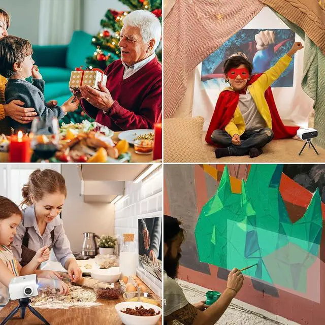 Alt view image 6 of 6 - Mini Projector with Built-in Battery, 2024 Artlii Q Portable Art Projector for Tracing, Great Gift Ideas for Kids, Cartoon, Camping, Cookie Decorating, Compatible with iOS, Android, TV Stick, HDMI