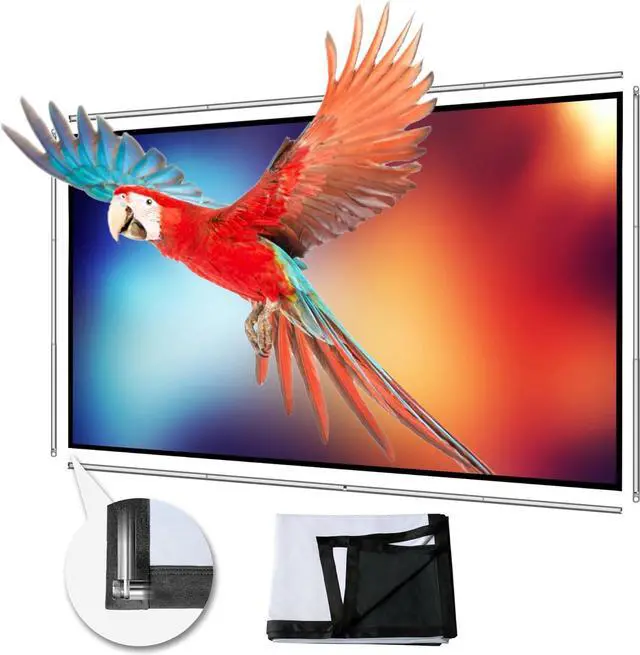 Main image of Foldable Projector Screen 70 inch with Telescopic Rod Combination Frame 16:9 HD 4K Anti-Crease Black Backing Silver Portable Projection Screen (2024V)