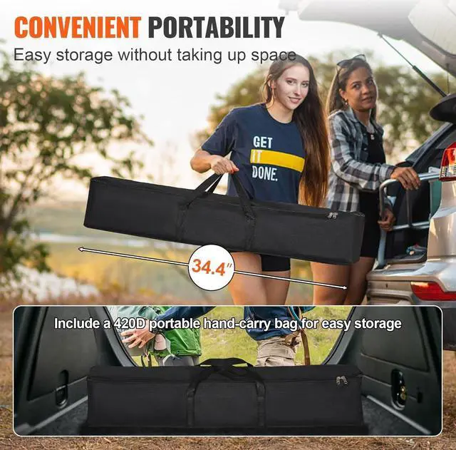 Alt view image 3 of 7 - VEVOR Projector Screen with Stand, 120 inch 16:9 4K 1080 HD Outdoor Movie Screen with Stand, Wrinkle-Free Projection Screen with Bar Feet and Carry Bag, for Home Theater Cinema Backyard Movie Night