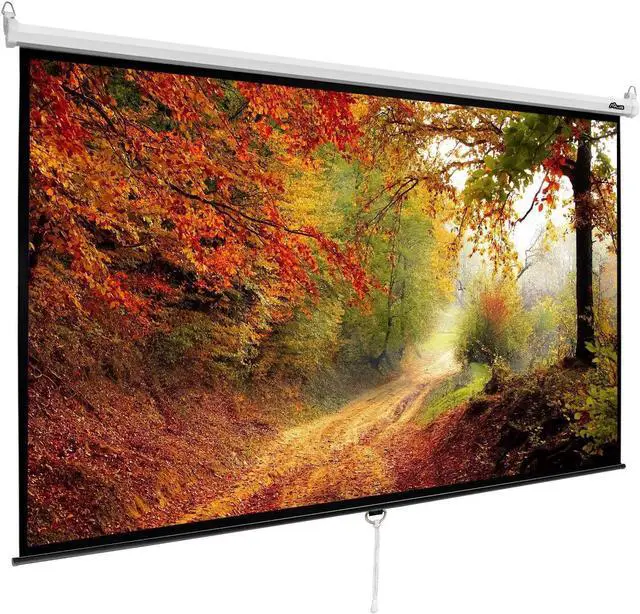 Main image of MPLUS Projector Screen 100 inch 16:9 4K HD Manual Pull Down with Auto Lock Mechanism Wall Mounted Ceiling Projection Screen for Home Theater Cinema Indoor Outdoor HD Movie Screen