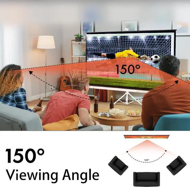 Alt view image 3 of 7 - MPLUS Projector Screen 100 inch 16:9 4K HD Manual Pull Down with Auto Lock Mechanism Wall Mounted Ceiling Projection Screen for Home Theater Cinema Indoor Outdoor HD Movie Screen