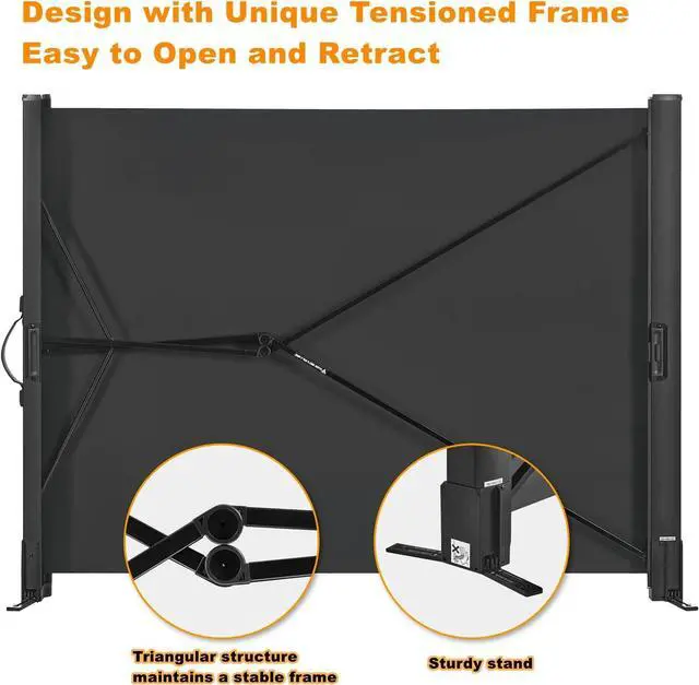 Alt view image 4 of 7 - Portable Projector Screen with Stand, 50 Inch 4:3, Outdoor Projector Screen, Lightweight and Retractable, 1.2 High Gain Wrinkle-Free Video Projection Screens, for Home Cinema, Meeting Presentation.