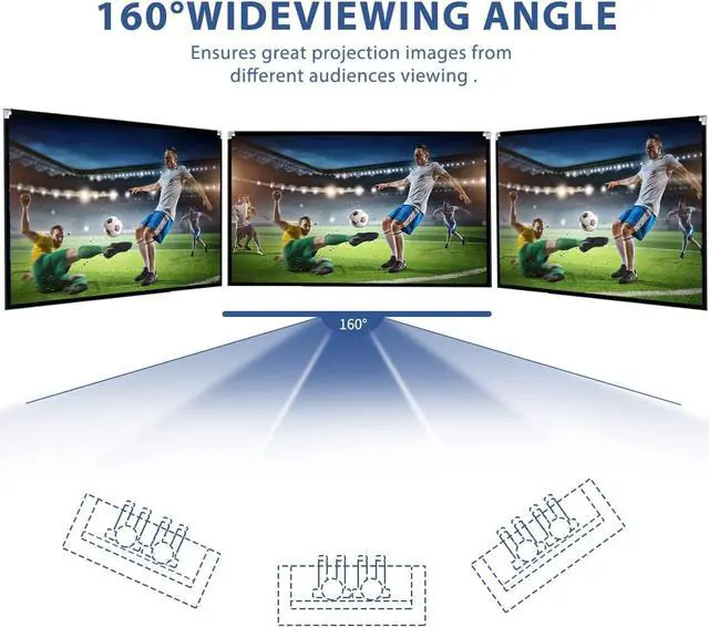 Alt view image 2 of 7 - Projector Screen and Stand 150 inch Large Outdoor Projection Screen 16:9 HD 4K Portable Projection Movie Screen with Carry Bag Foldable Anti Crease Windproof Design for Home Theater Backyard Cinema