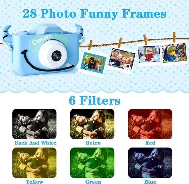 Alt view image 3 of 6 - CIMELR Kids Camera Toys for 6 7 8 9 10 11 12 Year Old Boys/Girls, Kids Digital Camera for Toddler with Video, Christmas Birthday Festival Gifts for Kids, Selfie Camera for Kids, 32GB SD Card