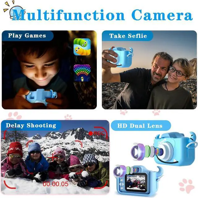 Alt view image 5 of 6 - CIMELR Kids Camera Toys for 6 7 8 9 10 11 12 Year Old Boys/Girls, Kids Digital Camera for Toddler with Video, Christmas Birthday Festival Gifts for Kids, Selfie Camera for Kids, 32GB SD Card