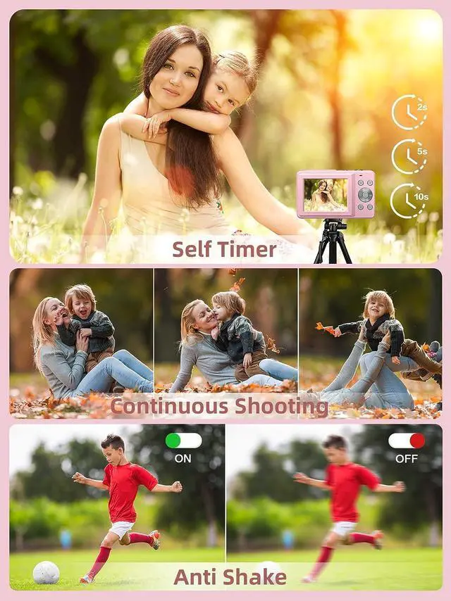 Alt view image 5 of 5 - Digital Camera, FHD 1080P Camera for Kids Digital Point and Shoot Camera with 16X Zoom Anti Shake, Compact Small Camera for Boys Girls Kids