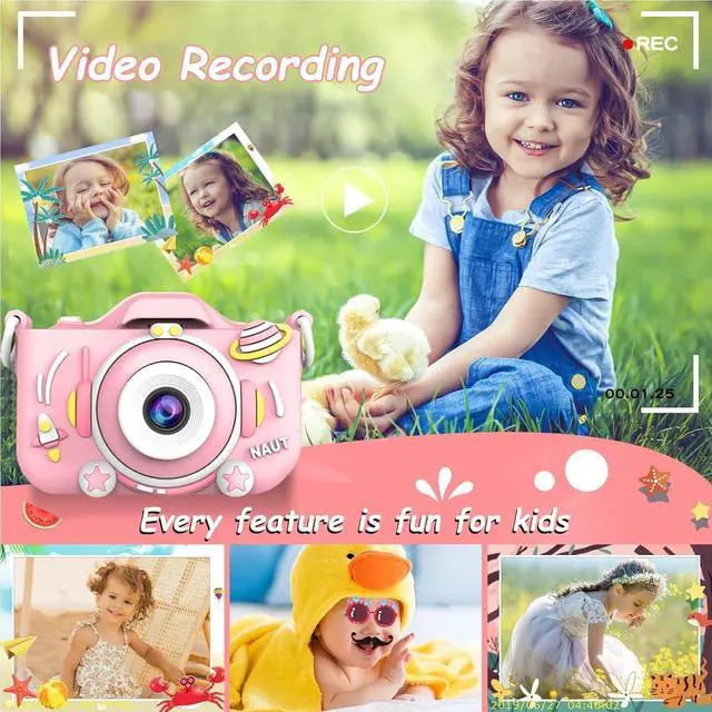 Alt view image 4 of 7 - Uplayteck Kids Camera Digital Camera for 3-10 Years Old Girls/Boys with 1080P Video&Games&Music Cute Selfie Toddler Camera for Birthday Christmas New Year Gift (Not Including SD Card)-Pink