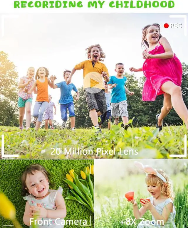 Alt view image 7 of 7 - ZXICH Kids Selfie Camera, Toys for 3-8 Year Old Boys and Girls, HD Kids Digital Camera for Toddler with Cartoon Soft Silicone Cover, 32GB SD Card, Christmas Birthday Festival Gifts for Kids