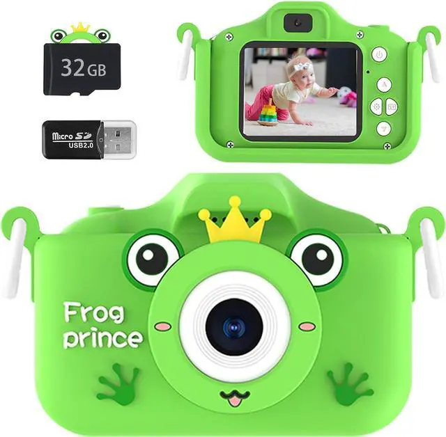 Main image of ZXICH Kids Selfie Camera, Toys for 3-8 Year Old Boys and Girls, HD Kids Digital Camera for Toddler with Cartoon Soft Silicone Cover, 32GB SD Card, Christmas Birthday Festival Gifts for Kids