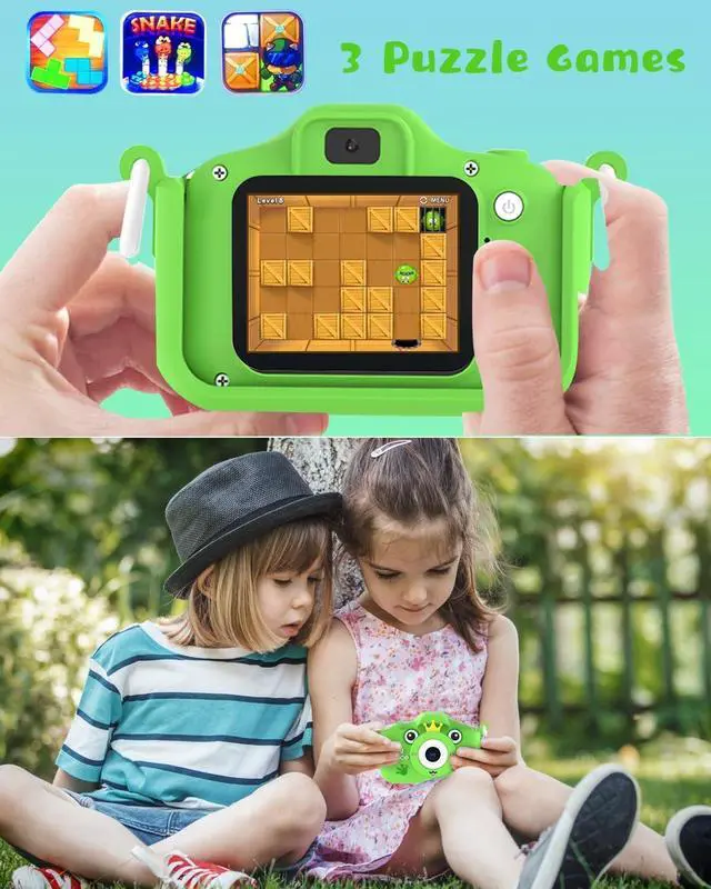 Alt view image 4 of 7 - ZXICH Kids Selfie Camera, Toys for 3-8 Year Old Boys and Girls, HD Kids Digital Camera for Toddler with Cartoon Soft Silicone Cover, 32GB SD Card, Christmas Birthday Festival Gifts for Kids