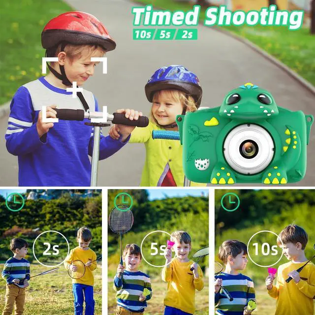 Alt view image 5 of 7 - Kids Camera for Girls Boys Toddlers Childrens Age 3-8 Digital Selfie with 64GB Card for Son Daughter Grandson Granddaughter Christmas Birthday Gifts