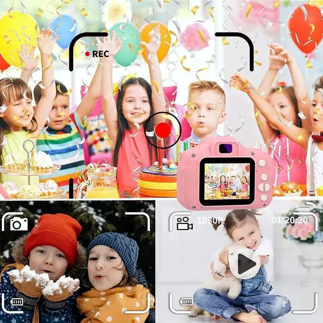 Alt view image 3 of 6 - BLUWTE Kids Camera with 32GB TF Card, Kids Digital Camera for Boys Girls Age 2-12 (Pink Kids Camera)