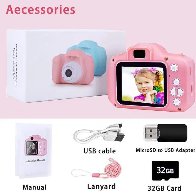 Alt view image 6 of 6 - BLUWTE Kids Camera with 32GB TF Card, Kids Digital Camera for Boys Girls Age 2-12 (Pink Kids Camera)