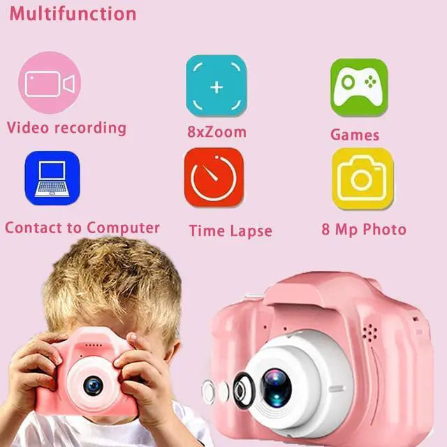 Alt view image 2 of 6 - BLUWTE Kids Camera with 32GB TF Card, Kids Digital Camera for Boys Girls Age 2-12 (Pink Kids Camera)