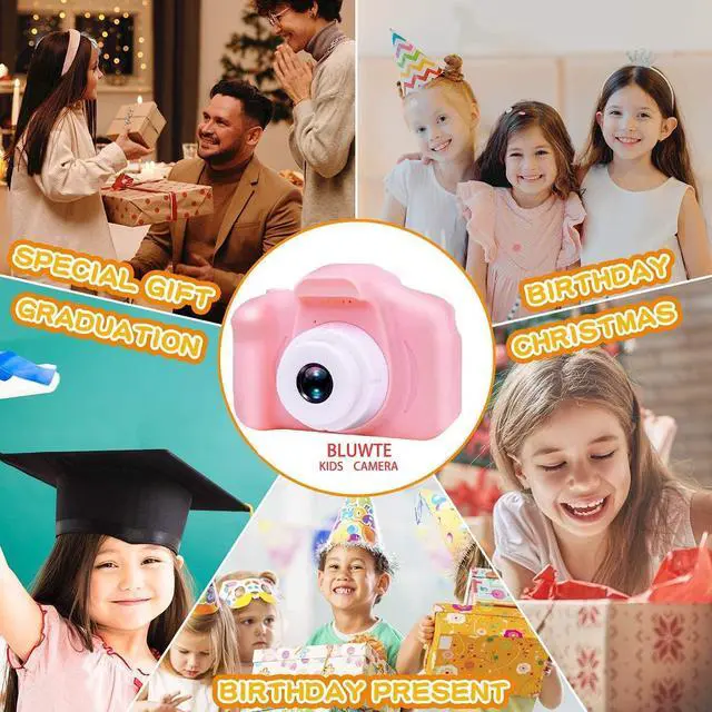 Alt view image 5 of 6 - BLUWTE Kids Camera with 32GB TF Card, Kids Digital Camera for Boys Girls Age 2-12 (Pink Kids Camera)