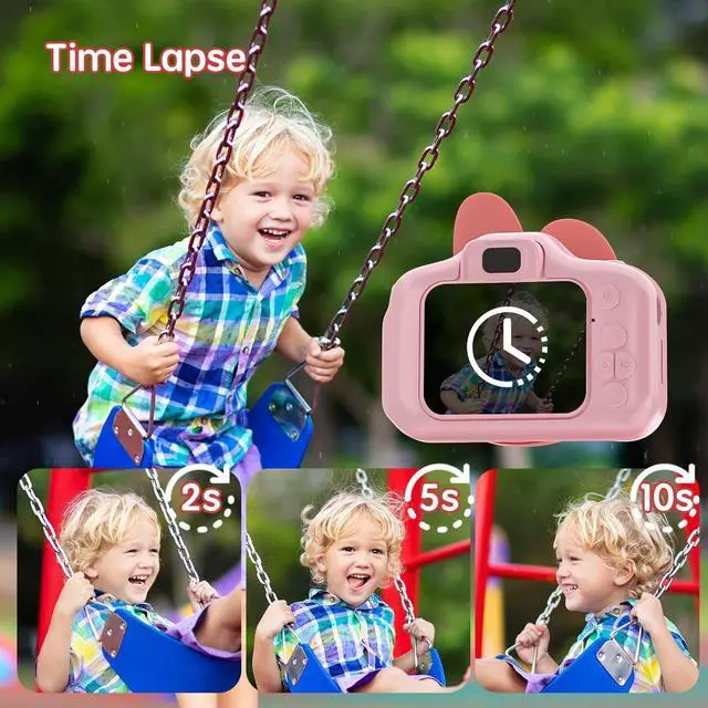 Alt view image 6 of 7 - Skirfy Kids Camera with 32G TF Card,Kids Digital Camera,Selfie Camera for Girls Aged 3 4 5 6,Toddler Camera Kids Toy 1080P Kids Video Camera Easter Gift,Valentines Day Gifts for Kids,New Year Gifts