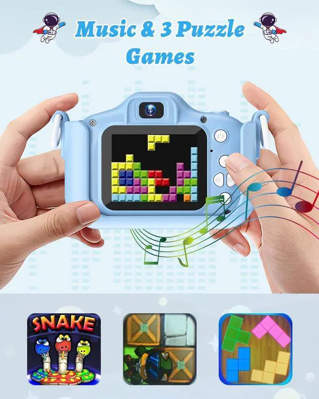 Alt view image 5 of 7 - Kids Camera for Girls Boys, Toddler Camera 1080P HD 2.0 Inch IPS Screen with 32GB Memory Card, Selfie Camera for Kids Digital Camera Birthday Christmas Toys Gifts for Age 3 4 5 6 7 8 Year Old (Blue)