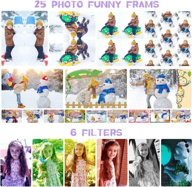 Alt view image 5 of 7 - Kids Camera with 180° Flip-Up Lens, 2.4inch HD IPS Screen Digital Camera for Kids with Unicorn Silicone Case, with 32GB SD Card