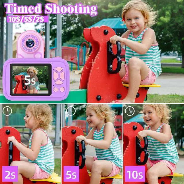 Alt view image 4 of 7 - Teslahero Kids Camera Toys for 3-12 Years Old Boys Girls,Children's Camera with Flip-up Lens for Selfie & Video,HD Digital Camera,Christmas Birthday Party Gifts for Child Age 3 4 5 6 7 8 9