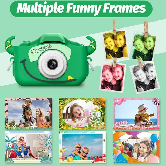 Alt view image 3 of 7 - goopow Kids Camera Toys for 3-8 Years Old Boys and Girl, Kids Digital Video Camera for Children with Shockproof Soft Cover, Best Christmas Birthday Gifts for Boys Girls - 32GB SD Card Included