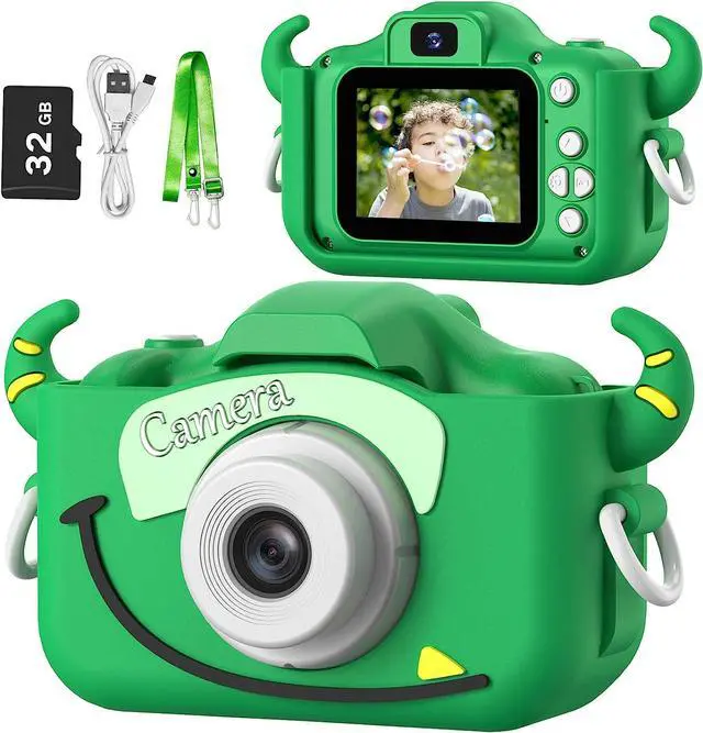 Main image of goopow Kids Camera Toys for 3-8 Years Old Boys and Girl, Kids Digital Video Camera for Children with Shockproof Soft Cover, Best Christmas Birthday Gifts for Boys Girls - 32GB SD Card Included