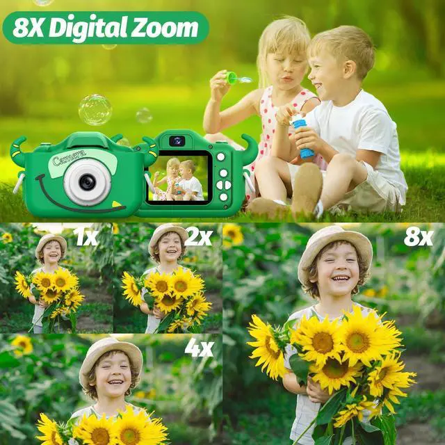 Alt view image 7 of 7 - goopow Kids Camera Toys for 3-8 Years Old Boys and Girl, Kids Digital Video Camera for Children with Shockproof Soft Cover, Best Christmas Birthday Gifts for Boys Girls - 32GB SD Card Included