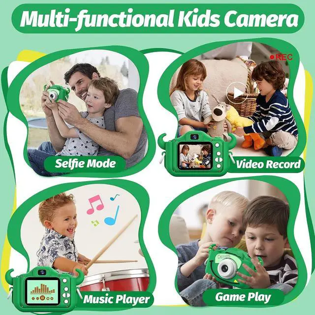 Alt view image 2 of 7 - goopow Kids Camera Toys for 3-8 Years Old Boys and Girl, Kids Digital Video Camera for Children with Shockproof Soft Cover, Best Christmas Birthday Gifts for Boys Girls - 32GB SD Card Included