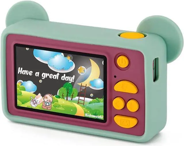 Alt view image 2 of 7 - Kidamento Kids Digital Camera & Video Camcorder, Soft BPA-Free Silicone Casing, 32GB Memory Card - Model C - Mikayo The Bear