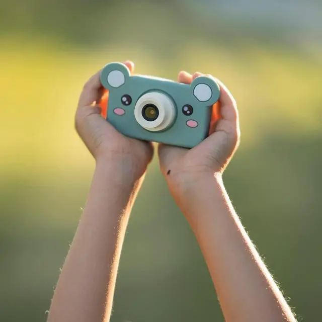 Alt view image 3 of 7 - Kidamento Kids Digital Camera & Video Camcorder, Soft BPA-Free Silicone Casing, 32GB Memory Card - Model C - Mikayo The Bear