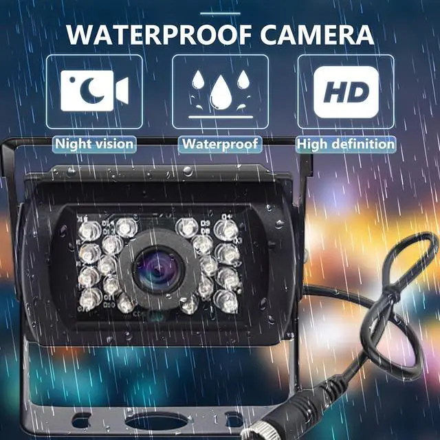 Alt view image 2 of 7 - Rear View Waterproof 18 IR LED Night Vision Car Reversing Backup Camera Kits 7" TFT LCD Monitor Vehicle Parking Assistance System for RV/Bus/Trailer/Truck/Caravan with 33ft Aviation Extension Cable