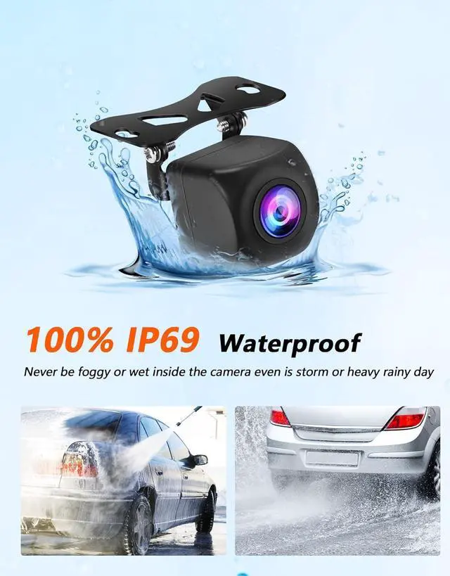 Alt view image 5 of 7 - Upgraded Backup Camera Back up Cameras for Cars Rear View Camera 140° Wide Angle CVBS | AHD Backup Camera for Car Starlight Night Vision HD IP69 Waterproof Reverse License Plate Camera