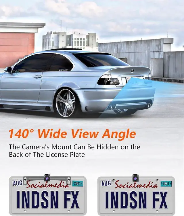 Alt view image 3 of 7 - Upgraded Backup Camera Back up Cameras for Cars Rear View Camera 140° Wide Angle CVBS | AHD Backup Camera for Car Starlight Night Vision HD IP69 Waterproof Reverse License Plate Camera