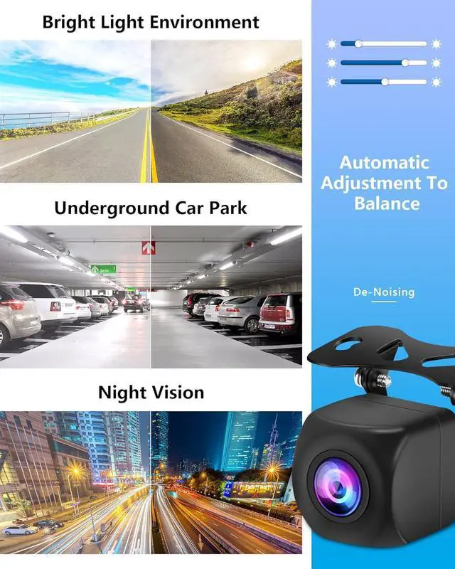 Alt view image 2 of 7 - Upgraded Backup Camera Back up Cameras for Cars Rear View Camera 140° Wide Angle CVBS | AHD Backup Camera for Car Starlight Night Vision HD IP69 Waterproof Reverse License Plate Camera