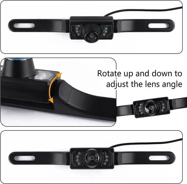 Alt view image 6 of 7 - Backup Camera for Car with 8 LED - [HD Night Vision] [IP69 Waterproof] License Plate Camera for Safe Reverse - 170° Wide Angle Rear View Camera Fits Car Truck SUV