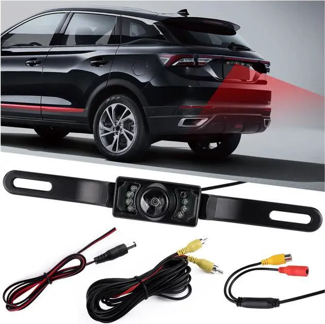 Main image of Backup Camera for Car with 8 LED - [HD Night Vision] [IP69 Waterproof] License Plate Camera for Safe Reverse - 170° Wide Angle Rear View Camera Fits Car Truck SUV