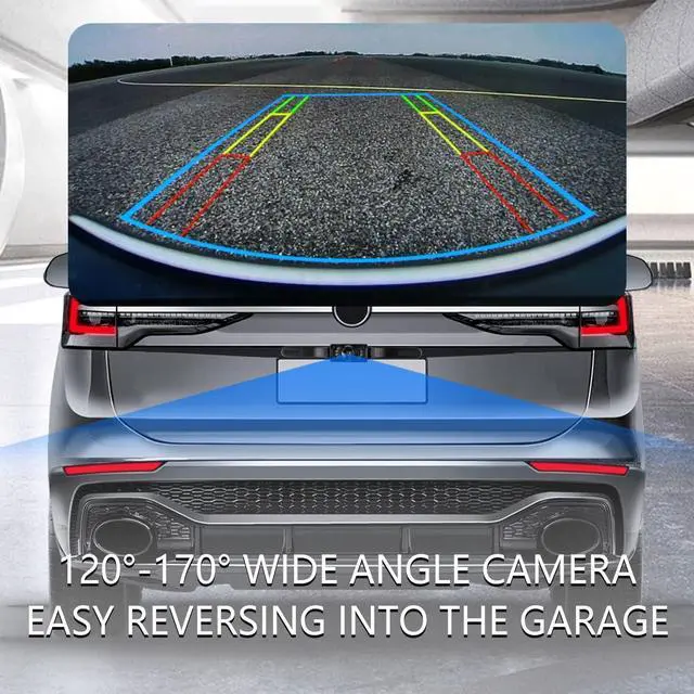 Alt view image 5 of 7 - Backup Camera for Car with 8 LED - [HD Night Vision] [IP69 Waterproof] License Plate Camera for Safe Reverse - 170° Wide Angle Rear View Camera Fits Car Truck SUV