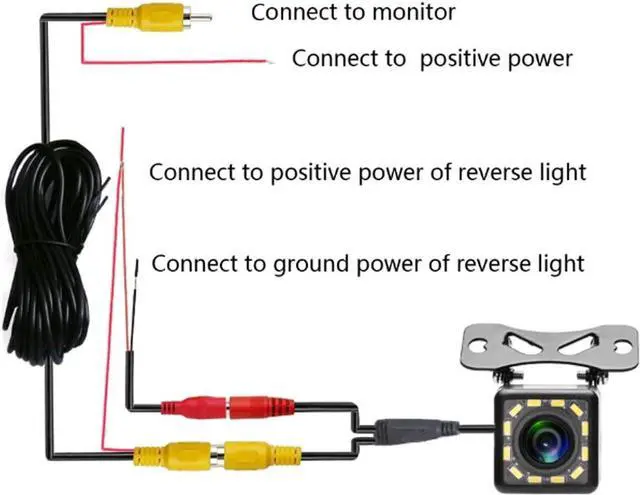 Alt view image 5 of 7 - DUTTY Car Rear View Camera Universal 8 LED Night Vision Backup Parking Reverse Camera Waterproof 170 Wide Angle HD Color Image(HD-003)