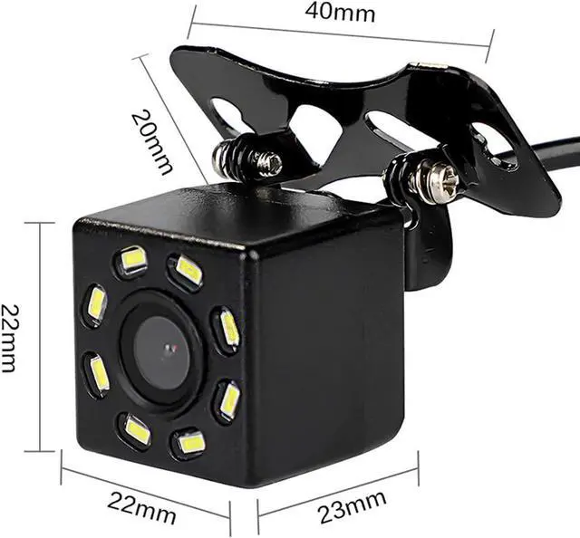 Alt view image 7 of 7 - DUTTY Car Rear View Camera Universal 8 LED Night Vision Backup Parking Reverse Camera Waterproof 170 Wide Angle HD Color Image(HD-003)