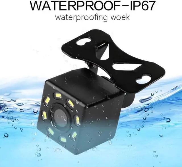 Alt view image 2 of 7 - DUTTY Car Rear View Camera Universal 8 LED Night Vision Backup Parking Reverse Camera Waterproof 170 Wide Angle HD Color Image(HD-003)