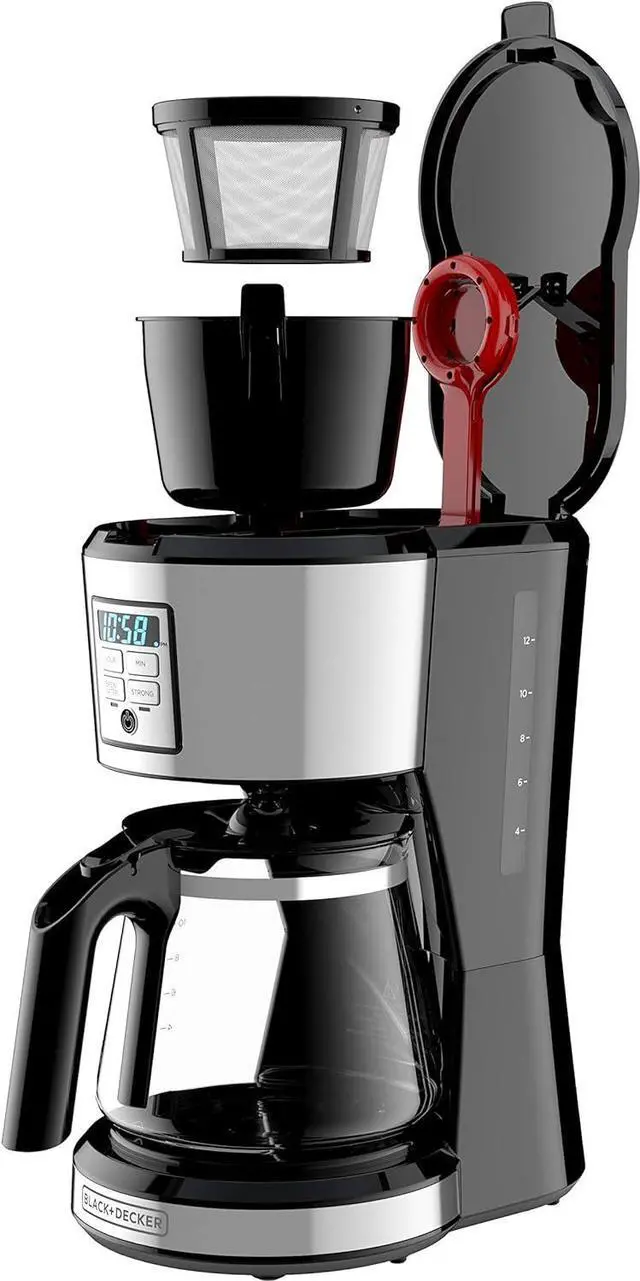 Alt view image 4 of 4 - BLACK + DECKER 12 Cup Programmable Coffee Maker in Stainless Steel, CM1231SC