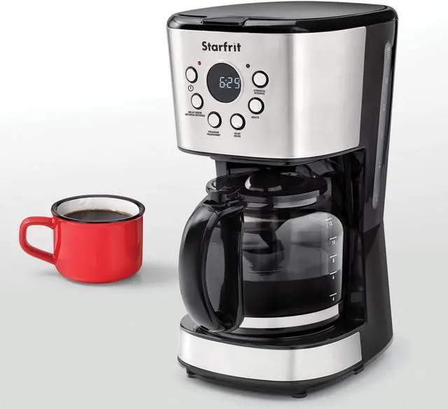 Alt view image 6 of 7 - Starfrit Programmable Drip Coffee Maker - 12 Cups - LCF Display - Stainless Steel Design