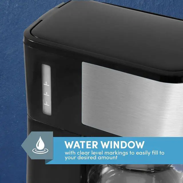 Alt view image 5 of 7 - Elite Gourmet Automatic Brew & Drip Coffee Maker, with PaCae N Serve, ReCaable Filter, On/Off Switch, Water Level Indicator, 5-Cup, Stainless Steel, EHC9420