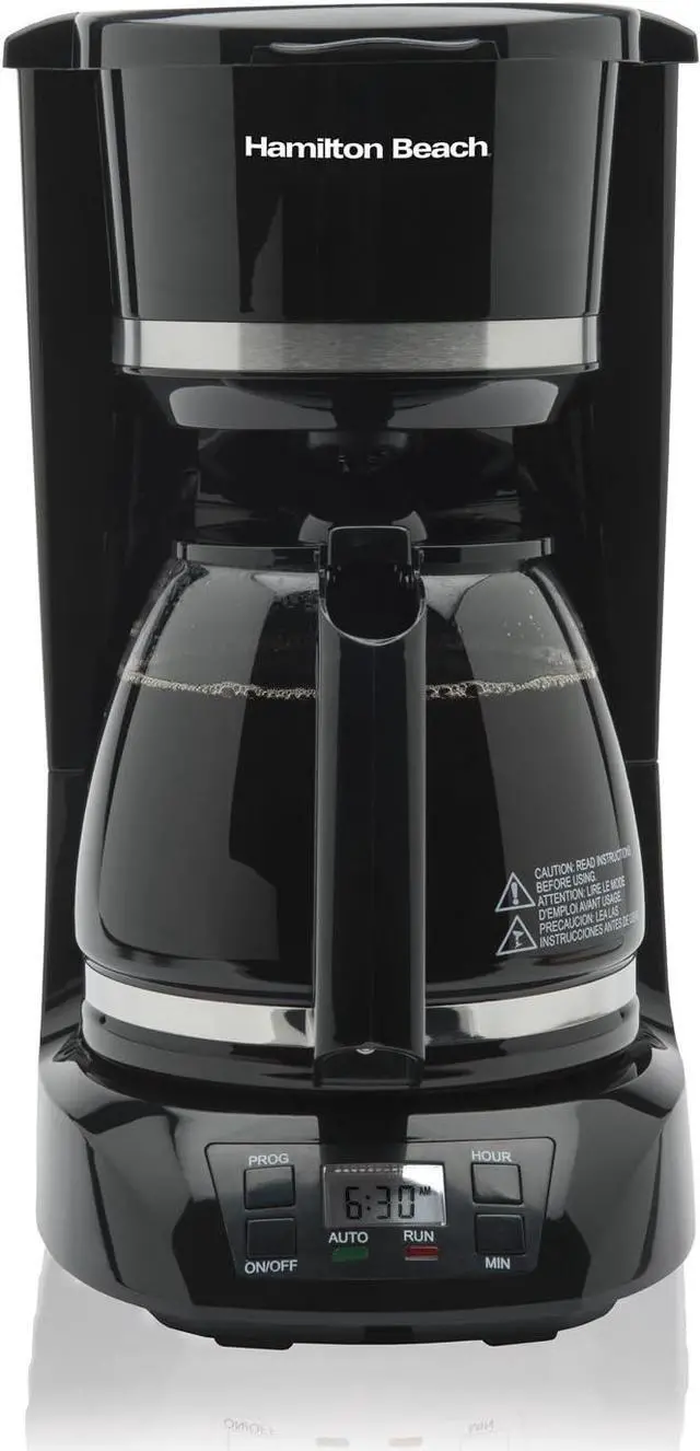 Alt view image 2 of 4 - Hamilton Beach® 12 Cup Coffeemaker with Digital Clock, Black,43874