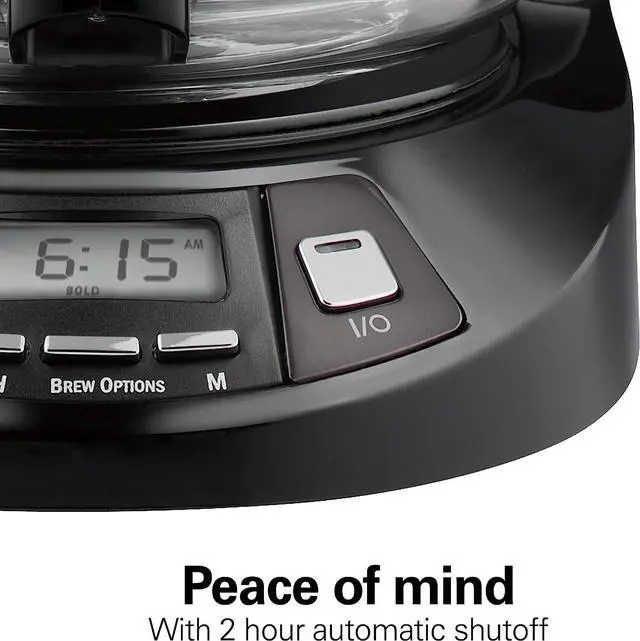 Alt view image 5 of 7 - Hamilton Beach 12 Cup Programmable Drip Coffee Maker with 3 Brew Options, Glass Carafe, Auto Pause and Pour, Black Stainless (46293)