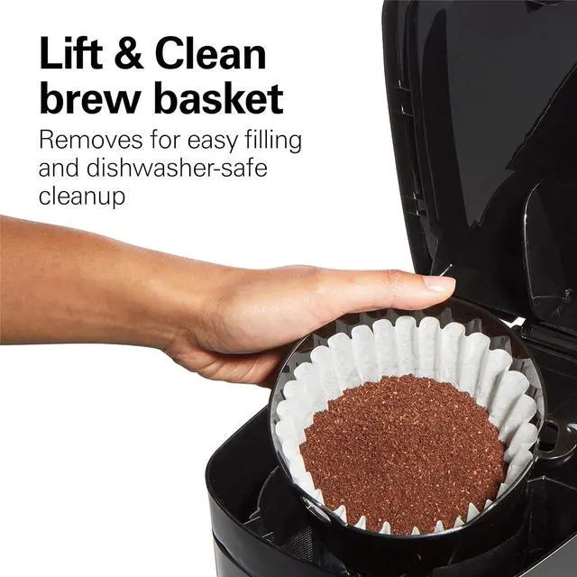 Alt view image 3 of 7 - Hamilton Beach 12 Cup Programmable Drip Coffee Maker with 3 Brew Options, Glass Carafe, Auto Pause and Pour, Black Stainless (46293)