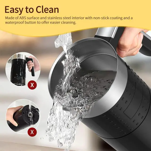 Alt view image 3 of 7 - 4 in 1 Milk Frother: Electric Milk Foamer with Cold & Hot Froth for Latte Cappuccino - Automatic Coffee Foam Maker 350 ml/10 oz Instant Milk Chocolate Steamer Heater