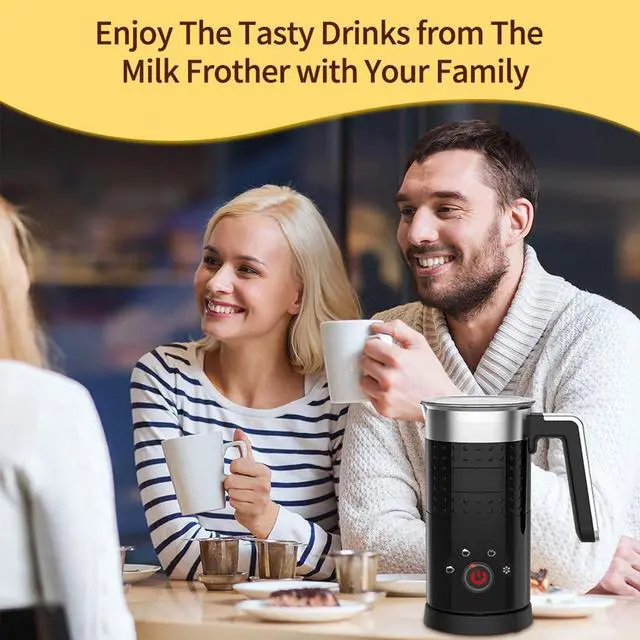 Alt view image 7 of 7 - 4 in 1 Milk Frother: Electric Milk Foamer with Cold & Hot Froth for Latte Cappuccino - Automatic Coffee Foam Maker 350 ml/10 oz Instant Milk Chocolate Steamer Heater