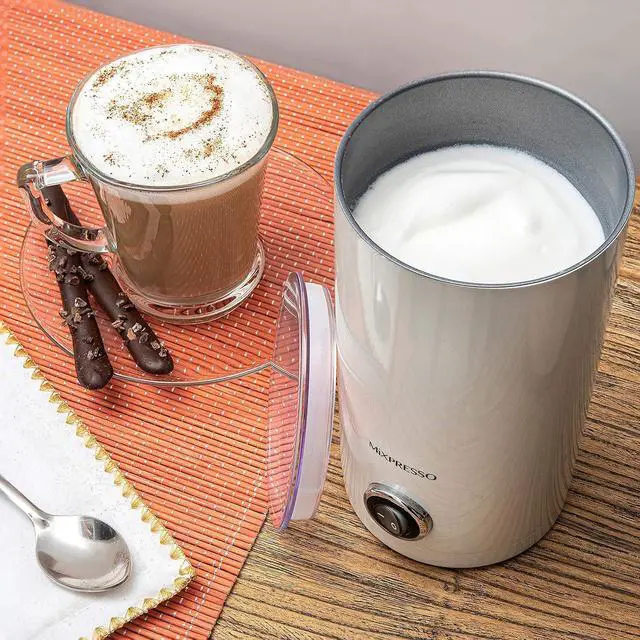 Alt view image 4 of 7 - Mixpresso Electric Milk Frother - Latte Art Steamer, Electric Cappuccino Machine and Milk Warmer, Hot and Cold Foam Maker and Milk Warmer for Latte, Cappuccinos, Macchiato, Hot Chocolate Milk