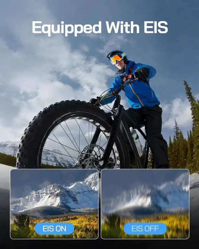 Alt view image 3 of 7 - WOLFANG Action Camera 4K 20MP WiFi GA120, 40M Waterproof Underwater Camera for Snorkeling, 170° Wide Angle Dual Screen Vlogging Camera with EIS, External Microphone, Remote Control