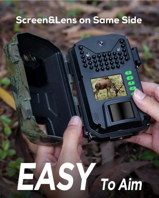 Alt view image 4 of 7 - iZEEKER Trail Camera 32MP 1080P, Trail Cameras with 940nm No Glow Infrared LEDs, Game Camera with Night Vision Motion Activated IP66 Waterproof for Wildlife Watching Indoor Security